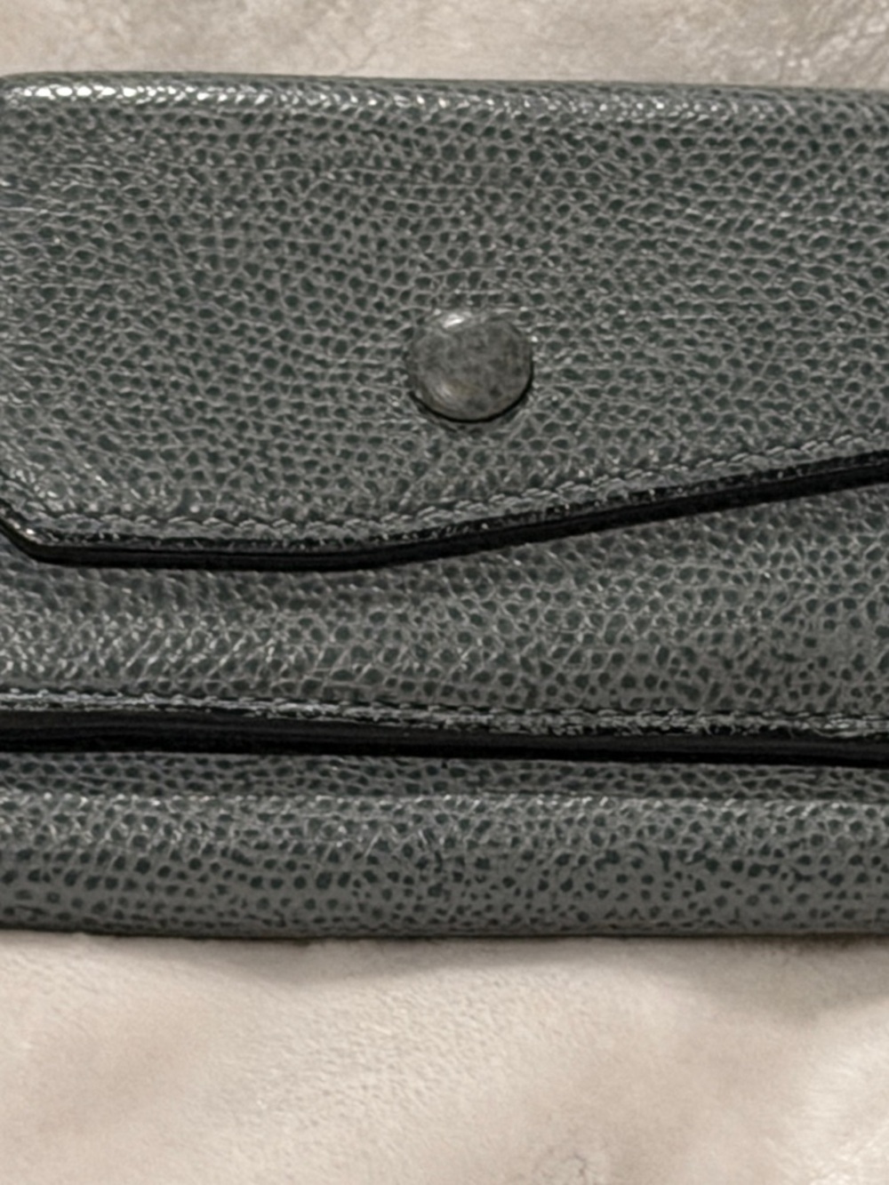 Valextra Pebbled Leather Wallet Gray Made in Italy Compact Luxury